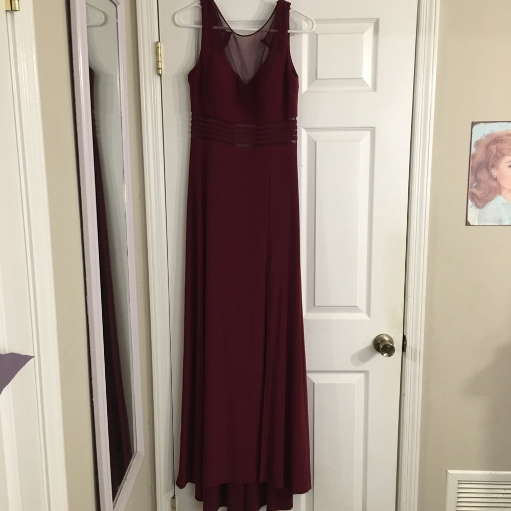 Long formal deep red dress